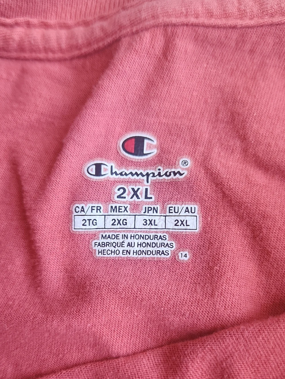 Champion Coral Short-Sleeve Tee with White Floral Chest Print - Picture 5 of 5